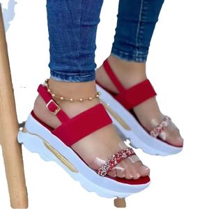 Platform Summer High Buckle Strap Shoulder Heel Sandals Peep Toe Slippers Women s Wedding Beach Shoes Shoe