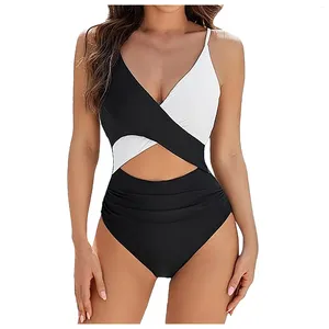 Kvinnors badkläder Kvinnor Hög midja spetsar framför utskärningen Ruched Bathing Suit Thong Brasilian Two Piece Beach Swimming Ropa de Mujer