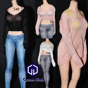 Customized 1/6 Scale Long/ Short Ultrathin Perspective Sweater Top Clothes Model Fit 12 TBL PH Action Figure Female Body Dolls 240417