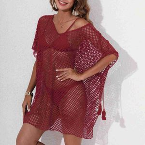 Women Beach Wear New Women Beach Coperio in pizzo Crochet Hollow Swimsuit Beach Dress Women 2024 Coperture estive abiti da bagno abiti da bagno da donna D240501