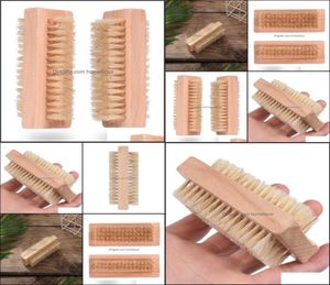 Brilhos de limpeza Ferramentas domésticas Organização da casa Home Garden Wood Pincel de unhas de madeira, tanques de javali natural Wo DHFH16430999