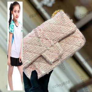 Детские сумки роскошные бренды CC Bag Womens Pink Tweed с кисточками стеганые сумки Классический мини -лопаток настроения Sqaure кошелек золото металлическое оборудование для мателассе