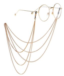 Mode Sonnenbrille Kette Multilayers Ketten Gold und Silber Brille