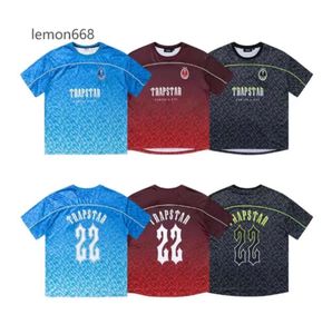 Herr t-shirts Trapstar Mesh Football Jersey Blue Black Red Men Sportwear T-shirt Designer Fashion Clothing 44444