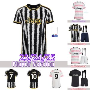 Juventus futebol de futebol 24/25 Juventus Jersey Maglia Dusan Chiesa Weston 23 24 Camisa de futebol Rabiot Bremer Chiellini Bonucci Pogba Kean Player Men Kids Kit Kit Kit Kit Kit Kit Kit