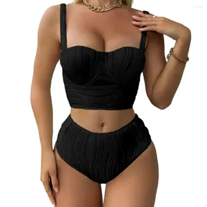 Женские купальники 2pcs/Set Women Summer Bikini Set Sling Pling Bandwire Bra Bra High Plant Shunk