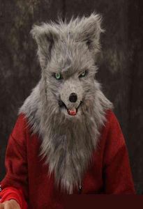 Halloween Wolf Dog Party Mask Simulation Pur Long Hair Animal Christmas Cosplay Party Fox Lion Mask kan återanvändas T2207278349857