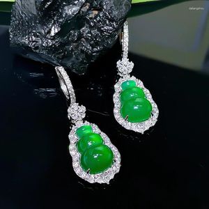 Gestüt Ohrringe Shop Mode Jade Marrow Gourd 925 Silber Eingelegtes vielseitig und elegant mit einem großartigen Stil