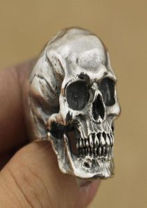 Acciade inossidabile gotico vintage ad anello scheletro di cranio anello punk motociclista anello punk US Dimensione 7145291797