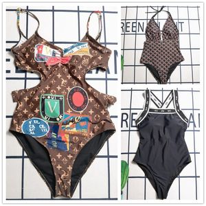 Kvinnors bikini designers klassiska brev tryck en stycke baddräkter sommar kvinnor lyx mode sexig bikini storlek s-xl