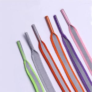 Shoe Parts 1Pair Flat Luminous Shoelaces For Sneakers Night Time Glowing Fluorescent Shoelace Sports Running Tennis And Casual Shoestrings