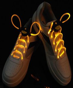 Fiber optik el sarı renk ışığı için LED ayakkabı bağları bir pakette 5582918