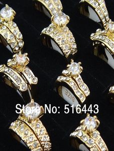 Duże promocje 20pcs Eksplada biżuteria Cubic Zirconia 18K Gold P 2 w 1 zaręczyny Weselne Women Mens Pierścienie A9078313768
