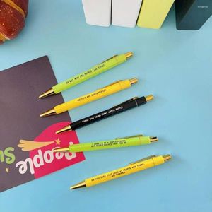 Pres Tip Pens Çeşitli Renkler Plastik Beyaz Kalem Seti Çizim Günlüğü Notu Yazmak İçin Geri Çekilebilir Rollerball ile
