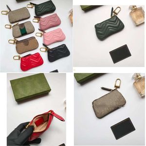 POUCH KEY Designers Mini Fashion Womens Purse Design Mens Keychain Ring Credit Card Holder Wallet Key Pouch Coin With Box Wallet Purse PRPU