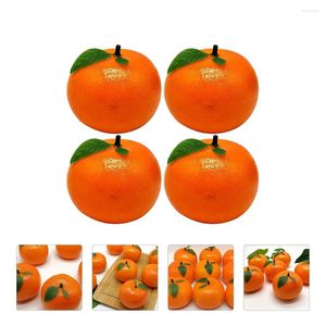 Parti Dekorasyonu Milisten Yapay Bitkiler 4 PCS Simülasyon Turuncu Mandarin Portakal Mini Meyve Modelleri Sahte Portakal Model