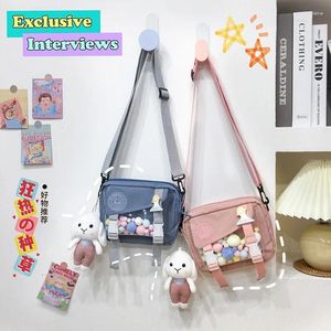 Shoulder Bags Cute Plush Ball PVC Transparent Bag Bear Women's Girl Student Messenger Ita Wallet Purses