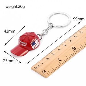 Ups Maga Keychain Trump Baseball Hat Schlüsselbund süßer kleiner Hut Anhänger Modepaar Tasche Anhänger Geschenk z 5.3