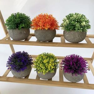 Dekorativa blommor Bonsai Potted Table Decor Fake Simulation Plants Garden Arrangement Falsk Artificial Pot