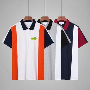 Hochwertige französische Marke Krokodile Print Männer Polo Shirt Casual Business Top Sticker Polos Shirts Männliche kurze Ärmel -Lacosts Revers -T -Shirts