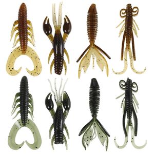 4pcs Yumuşak cazibeli solucanlar balıkçılık cazibesi 8g 6cm wobblers setleri karides silikon yem wobbler trolling bas tackle 240430