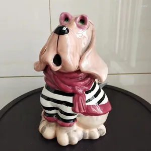 Figurine decorative ceramica Scultura per cani Telette Coffee Pot Pot San Valentino Artigianato Presente Decorazione della stanza vivente Figurina in porcellana