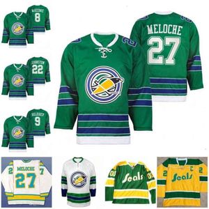 CeOCustom NCAA Golden Seals Vintage College Hockey Jersey 27 Gilles Meloche 9 Ivan Boldirev 22 Joey Johnston 10 Ted Hampson 8 Walt McKechnie