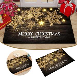 Carpetes Quilt Throw Blanket Christmas Mat Santa Presente Festivo Banheiro ao ar livre