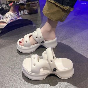 Dress Shoes Beige Wedges Sandals Women High Heels Platform 2024 Summer Thick Bottom Peep Toe Chunky Sports