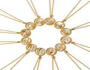 bröllopsklänning smycken mode matchande kvinnor smycken tolv konstellationer guldpläterade koppar halsband mode halsband designer j2771951