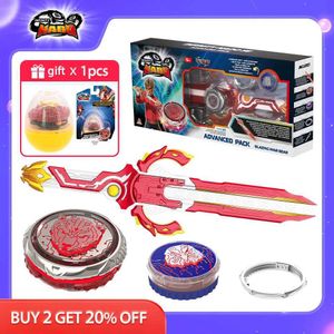 4D Beyblades Infinito Nado 6 Avançado Pacote Pacote Avanço de Peidade Metal Anel Metal Rotativo Top Giroscópio Monstro Ícone Lançador de Espada Anime Childrens Toy Q240430