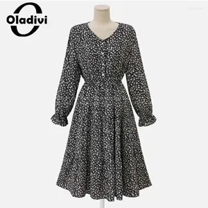 Casual Dresses Large Size Oversized A-Linen Dress For Women 2024 Spring Autumn Loose Midi Long Tunic Robe XL-5XL 917