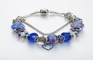 Fili di vetro blu per perle in vetro bracciale ornamenti a corona di tartaruga cristallina fai -da -te intero2411041
