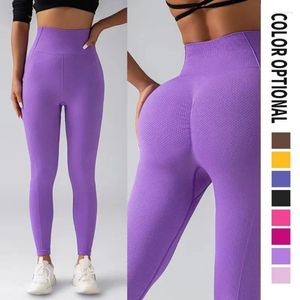 Leggings femininas Mulheres de ioga sólida feminina fitness high wist hip elevador ginásio correndo calças elásticas de moda de ciclismo