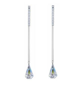 Tear Drop Crystals from rovski Elements Vintage Fashion Jewelry Long Dangle Earrings For Women Accessories White Gold Plated 263136008838