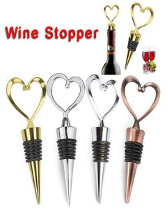 Ferramentas de rolhas de vinho em forma de metal em forma de coração Garrafas de parada Favores de casamento Presente Presente Capa de pestuário de garrafa de álcool selado Barwar7798837