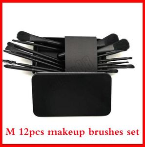 Makeup Brushes M 12st Makeup Brush Designer Black Eyeshadow Foundation Powder Blush Lip Make Up Tools 12pcsSet 3Types8947544