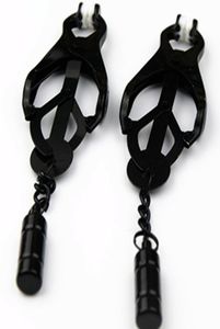 Mamilos de metal preto Clamps clipes de peito escravo Flerte de Flerte em Jogos Adultos Couples Sex Toys for Women and Men9769505