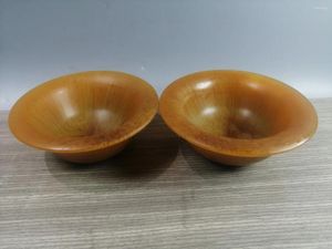 Decorative Figurines A Pair Of Home Crafts Imitation Ox Horn Tea Set Cups With Exquisite Workmanship And Beautiful Appearance Is Worth