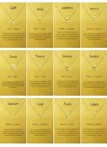 Dogeared 12 Constellation Creative Pendant Color Necklace Female Clavicle Chain Accessories European and American Style Jewelry 4233020