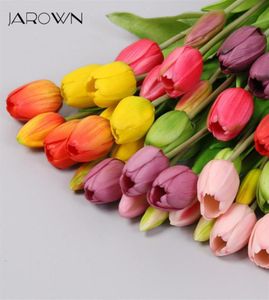 Jarown 5 Heads Tulip Artificial Flower Real Touch Artificial Bouquet Fake Flower For Wedding Decoration Flores Home Garden Decor261822030