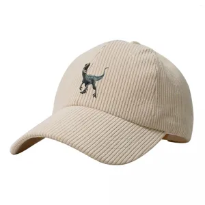 Ball Caps Velociraptor Dinosaur Corduroy Baseball Cap Hat Sunscreen Drop Women Men's