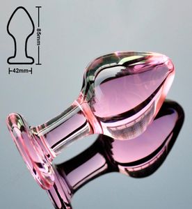 42mm Pyrex Glass Bead Bead Crystal Anal Dildo Butt Plug Fake Male Penis Dick女性マスターベーション大人の肛門性玩具女性男性ゲイS4051259