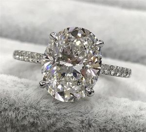 Потрясающее обещание кольцо 925 стерлинговое серебро 3CT Oval Diamond Cz Обручальные обручальные кольца для женских украшений для свадебных пальцев4038634