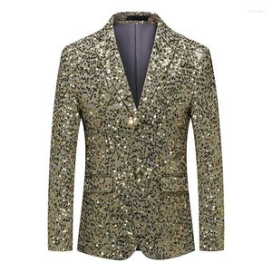 Erkekler Gümüş Sequin Suit Ceket Moda İnce Elbise Düğün Partisi Baskı Jaqueta Gold Green Blue Terno Maskulino M-5XL 6XL