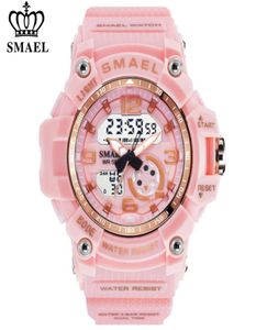 Smael Women Sport Digital Watch Electronic Quartz Dual Core Display LED Vattentäta klockor Casual Student Wristwatch Girl Clock 205839917