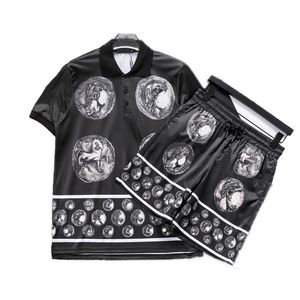 Mens T Shirt Shorts Set Designer Top Polo Casual Stripe Knight Embroidery Badge Tracksuits Summer Short Sleeve Men Tees Passar Womens Clothing M-3XL #0117