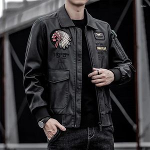 Motorcycle Apparel Jacket Embroidery Wear Casual Trend Leather Warm And Wear-resistant Men's Spring Autumn Season