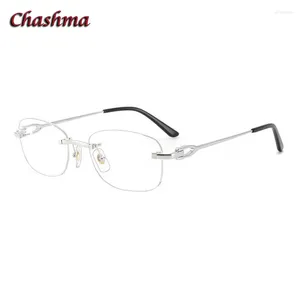Солнцезащитные очки рамки Chashma Мужчины без оправы Glasse Pure Titanium Light Optical Eyear Designer Designer Degrees рецептурные линзы Spectacles