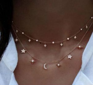 Women Tennis Pendant Necklace Irregular Crystal Gold Dimond Cut Multilayer Beaded Choker Fashion Jewelry8408297